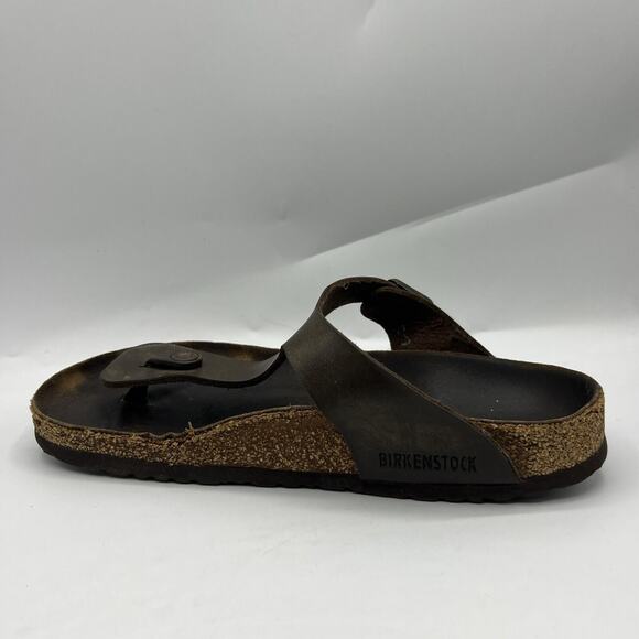 BIrkenstock Gizeh Birko Sandals Womens 8 Flor Flip Flop Brown Size 39 Germany - Picture 5 of 12